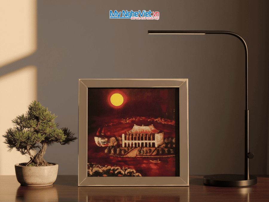 Tranh Sơn Mài Vẽ Bến Nhà Rồng MNVTBL009