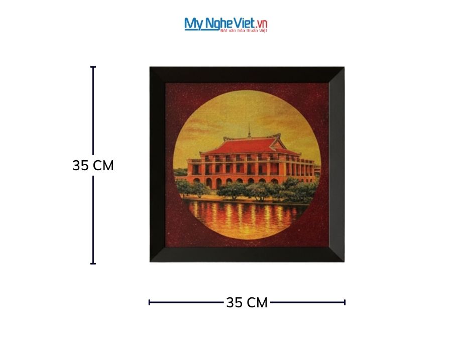Tranh Sơn Mài Vẽ Bến Nhà Rồng 35x35cm TBL010