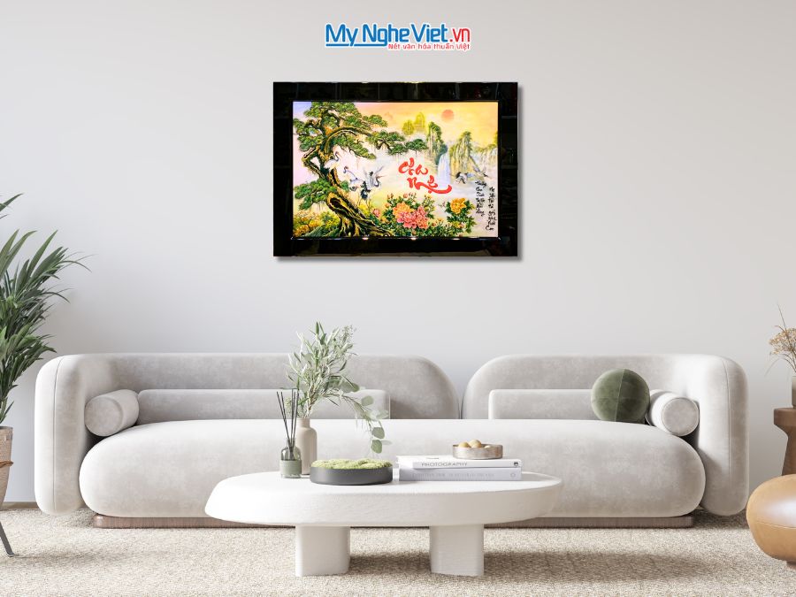 Tranh sơn mài chữ Cha mẹ TSM46K1