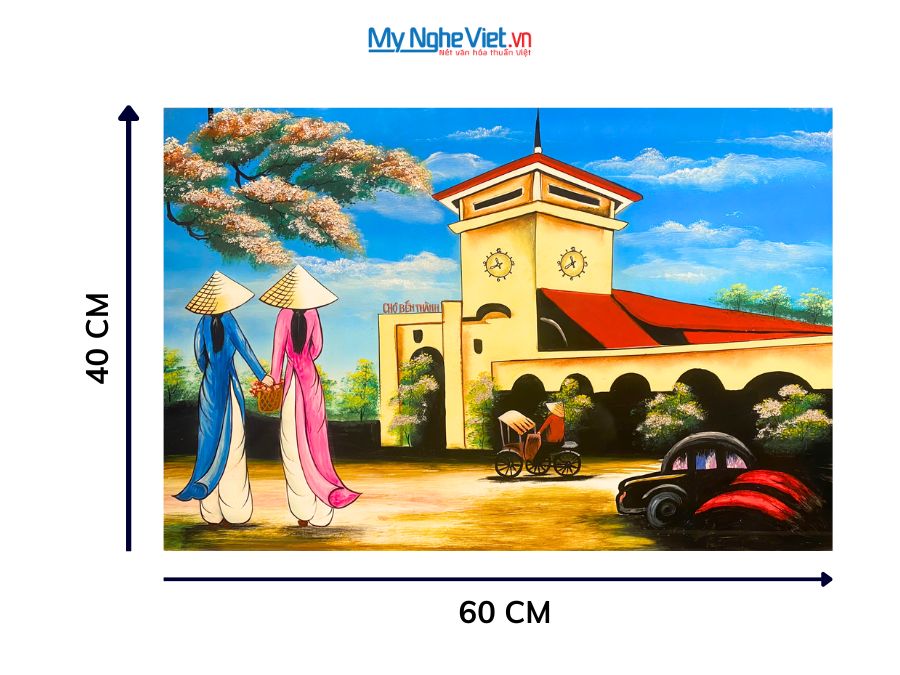 Tranh Sơn Mài Chợ Bến Thành MNV-TSM46-34
