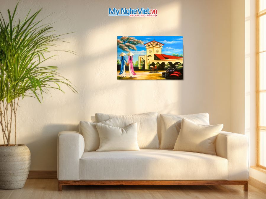 Tranh Sơn Mài Chợ Bến Thành MNV-TSM46-34