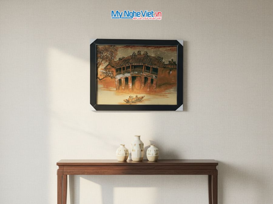 Tranh sơn mài vẽ Chùa Cầu TSM3545-2.0