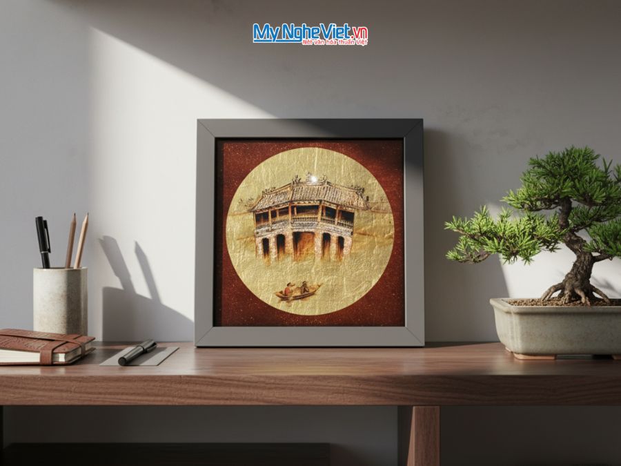 Tranh Sơn Mài Vẽ Chùa Cầu MNVTBL006
