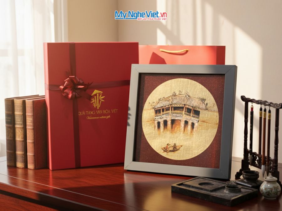 Tranh Sơn Mài Vẽ Chùa Cầu MNVTBL006