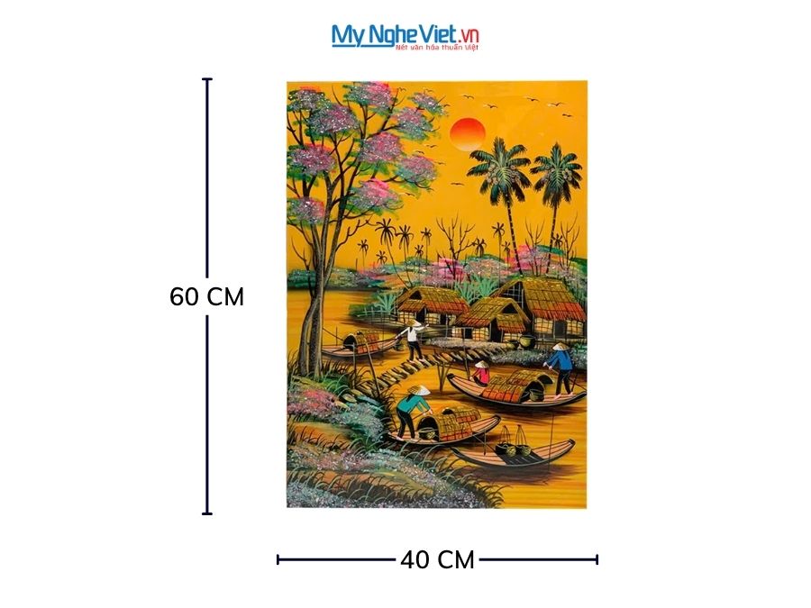 Tranh Sơn Mài Đồng Quê Màu 40x60cm Nhiều Mẫu MNV-TSM46