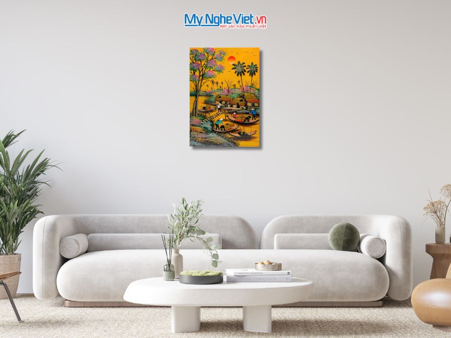 Tranh Sơn Mài Đồng Quê Màu 40x60cm Nhiều Mẫu MNV-TSM46