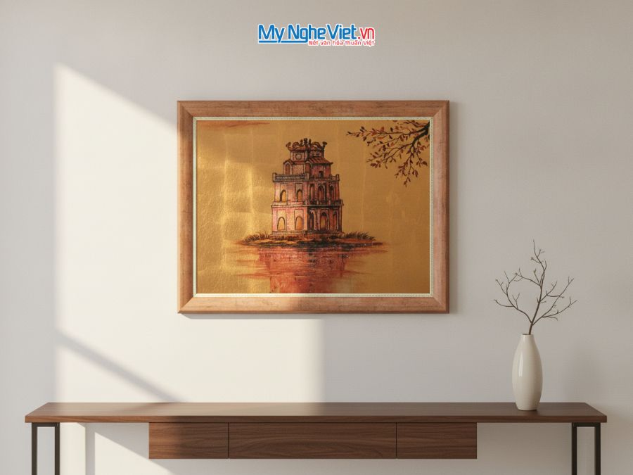 Tranh Sơn Mài Vẽ Hồ Gươm 35x45cm TSM3545-1.9/2
