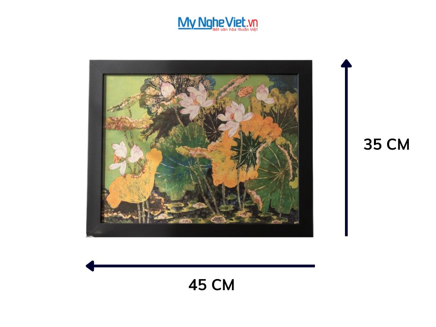 Tranh sơn mài vẽ hoa sen có khung 35x45cm TSM3545-1.11