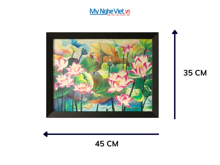 Tranh sơn mài vẽ hoa sen có khung 35x45cm TSM3545-1.10