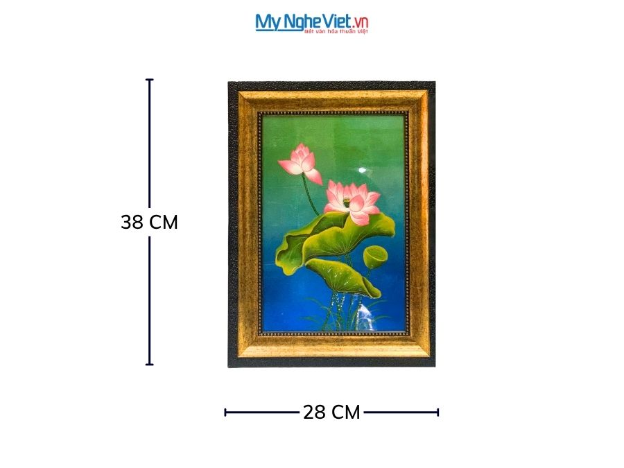 Tranh Sơn Mài Hoa Sen Vàng Đắp Nổi Và Hộp Quà Tặng Cao Cấp TSMDH2838-2.2