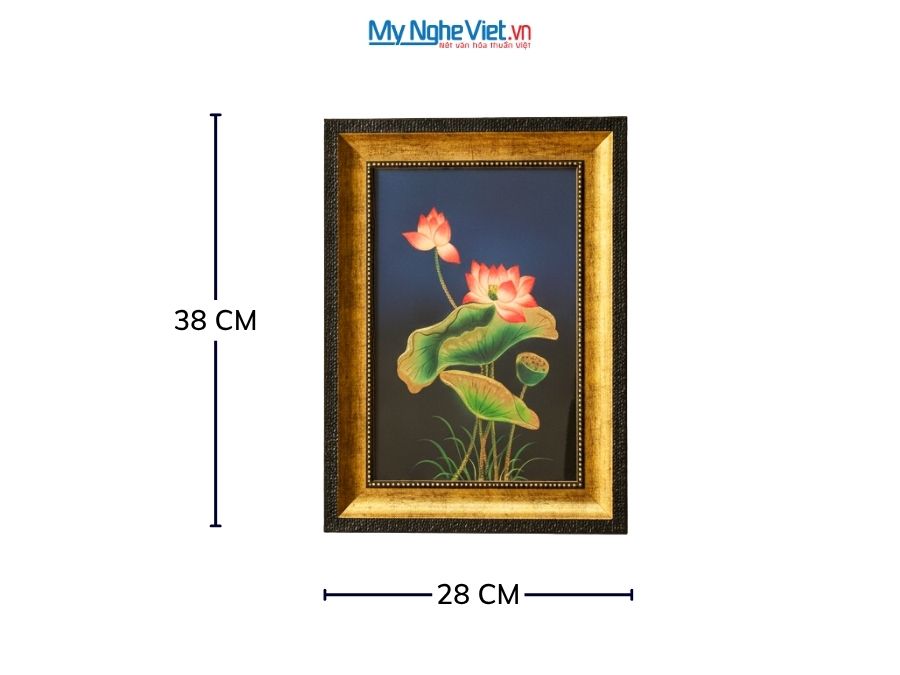 Tranh Sơn Mài Hoa Sen Vàng Đắp Nổi Và Hộp Quà Tặng Cao Cấp TSMDH2838-2.3