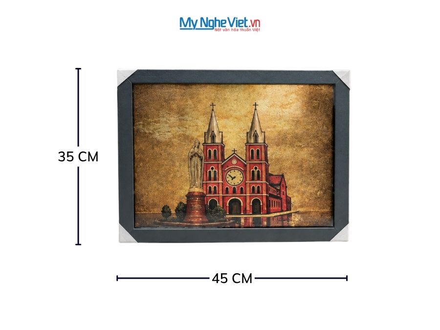 Tranh Sơn Mài Nhà Thờ Đức Bà 35x45cm TSM3545-1.19