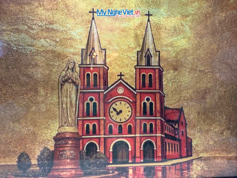 Tranh Sơn Mài Nhà Thờ Đức Bà 35x45cm TSM3545-1.19