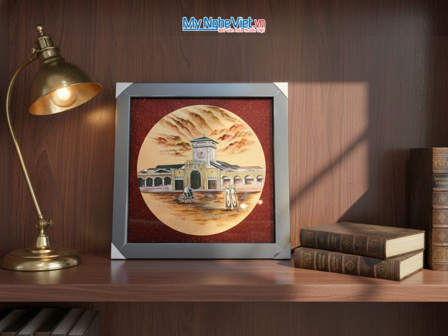 Tranh Sơn Mài Chợ Bến Thành MNVTBL005.1