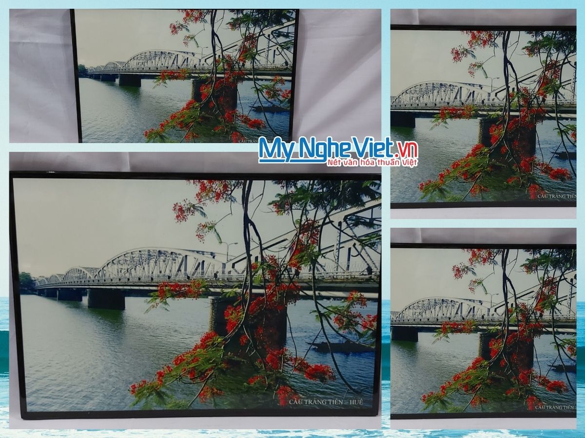 Tranh Sơn Mài phong cảnh Việt Nam Cầu Tràng Tiền MNV-TSMTB11-2